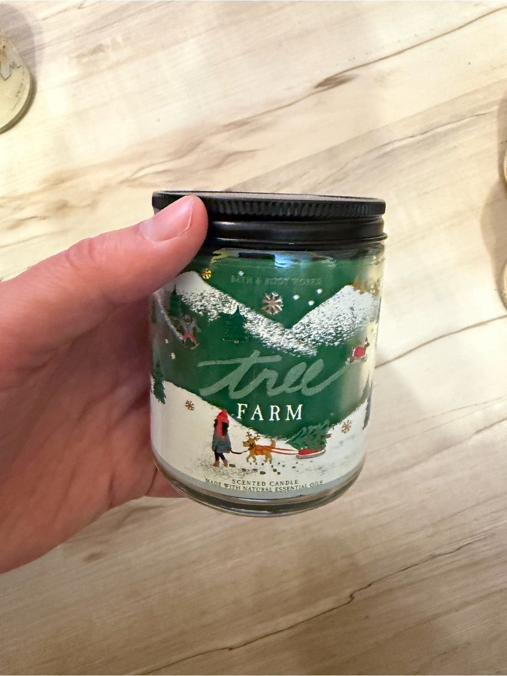 Bath & Body Works Green 'Tree Farm' Holiday Candle